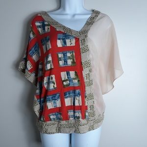 Anthropologie| Vanessa Virginia Mixed Media Top